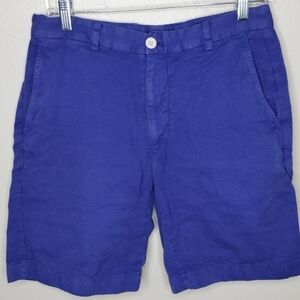 Vineyard vines men's 30x9 breaker shorts whale chino blue cotton/Linen blend